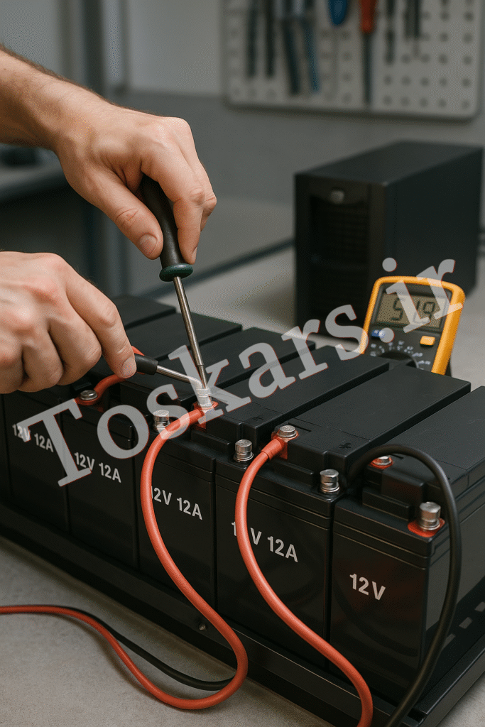 چگونه باتری مناسب برای یو پی اس انتخاب کنیم؟ راهنمای جامع محاسبه، انتخاب و نصب 🔋⚡