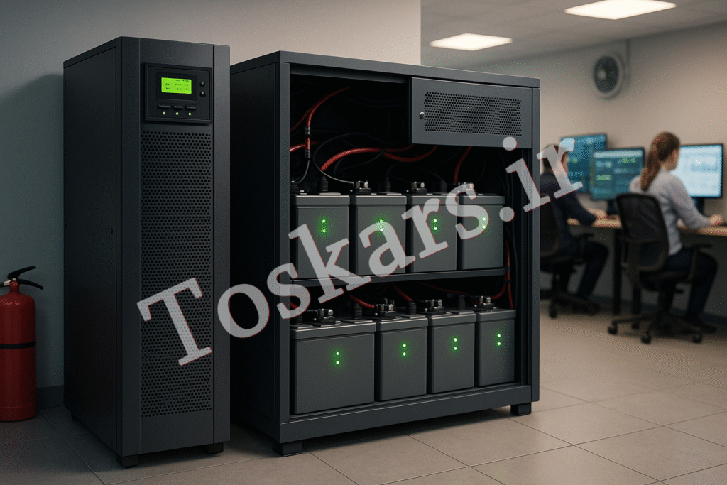 چگونه باتری مناسب برای یو پی اس انتخاب کنیم؟ راهنمای جامع محاسبه، انتخاب و نصب 🔋⚡