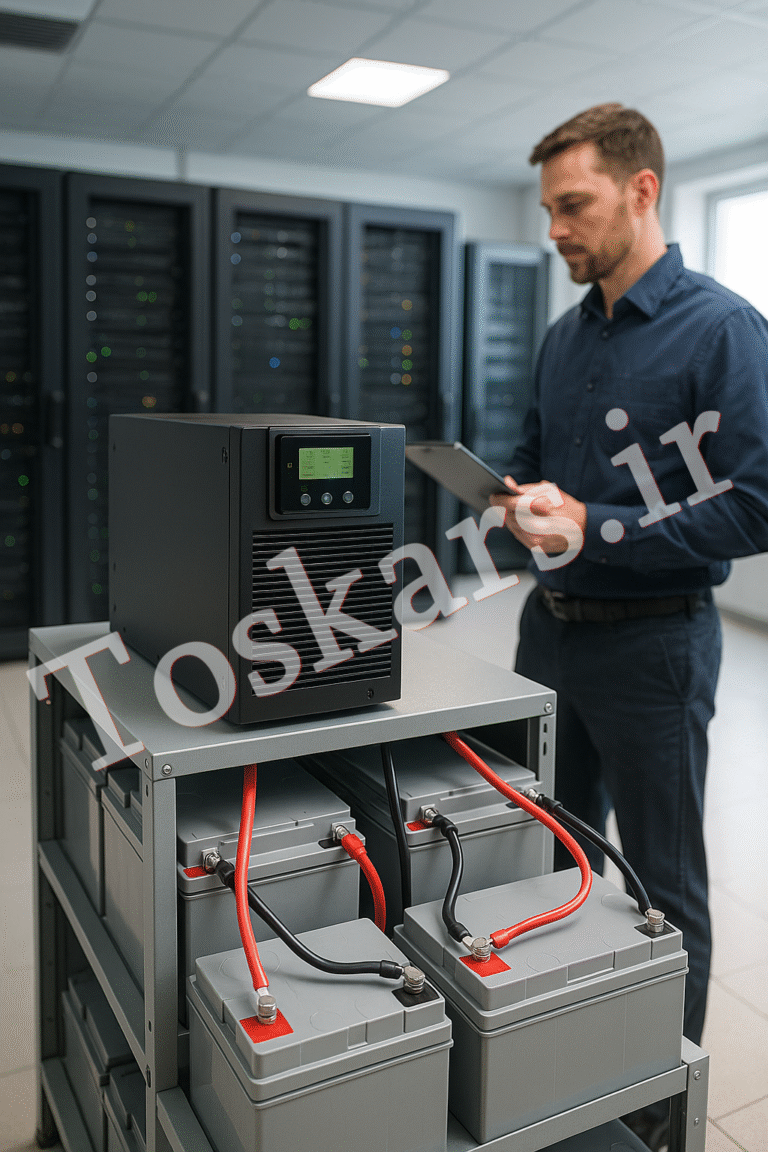 چگونه باتری مناسب برای یو پی اس انتخاب کنیم؟ راهنمای جامع محاسبه، انتخاب و نصب 🔋⚡