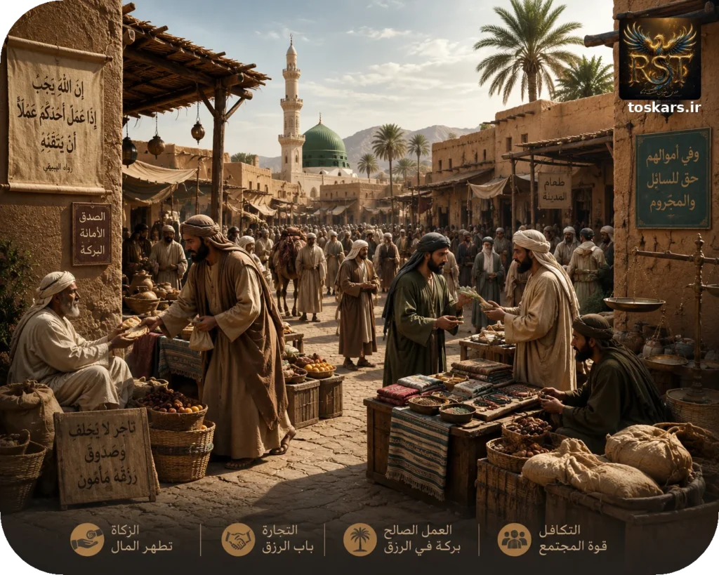 💰 زندگی مالی و اقتصادی پیامبر اسلام (محمد خاتمالانبیا)؛ از تجارت و کار تا مدیریت ثروت و معیشت