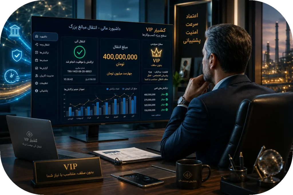 💳 از جابهجایی ۱۵ میلیونی تا ۴۰۰ میلیونی؛ انتقال آنی پول با کشلس، کشیر و خدمات VIP