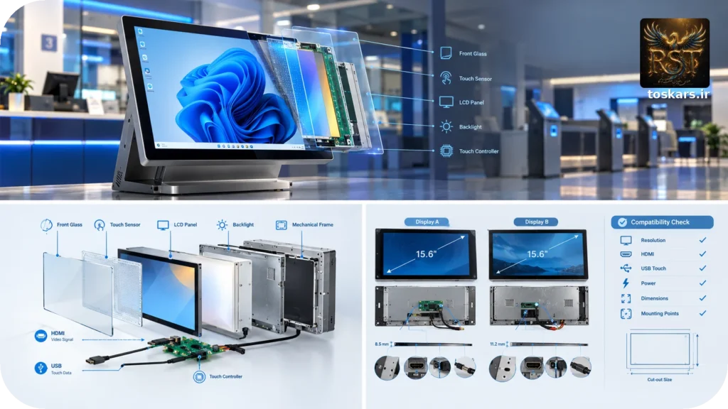 🖥️ صفحهنمایش و تاچ کشلسهای ویندوزی؛ بررسی فنی LCD، تاچ و امکان تعویض پنل